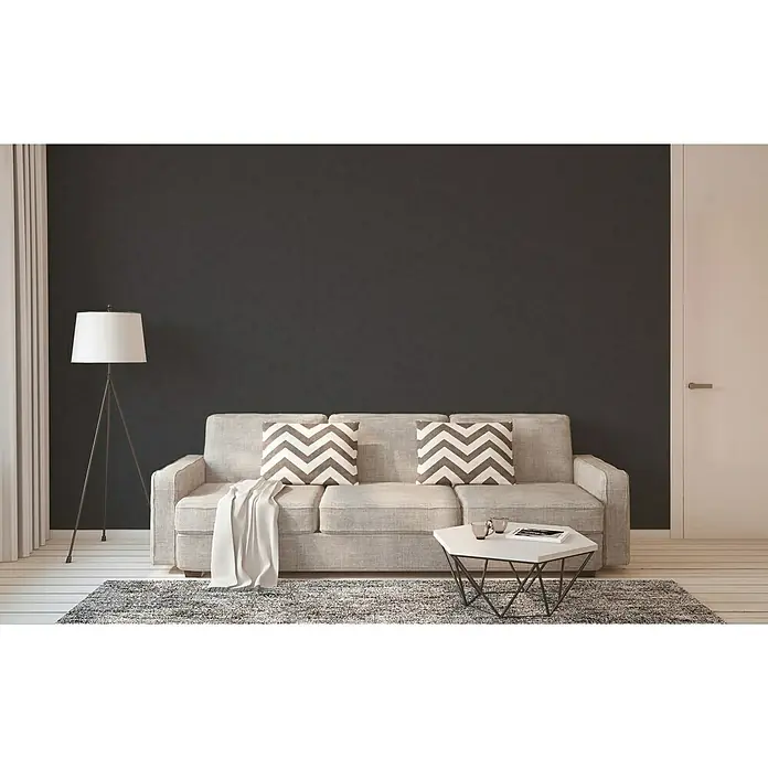 AS Creation Pop Style Vliestapete - Schwarz, Uni, 10,05 x 0,53 m - Stimmungsaufnahme