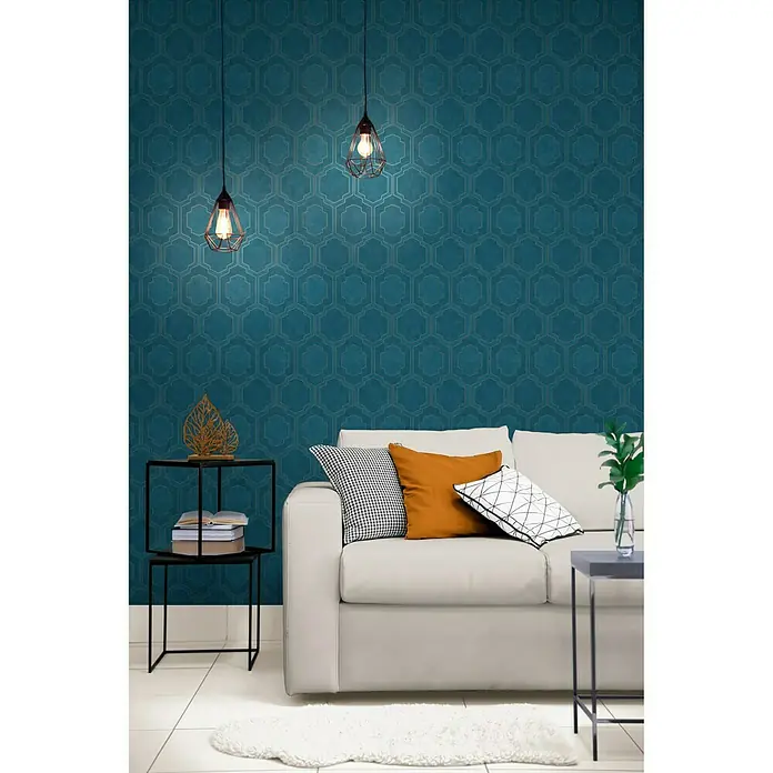 AS Creation Pop Style Vliestapete Kachel - Blau, Grafisch, 10,05 x 0,53 m - Stimmungsaufnahme