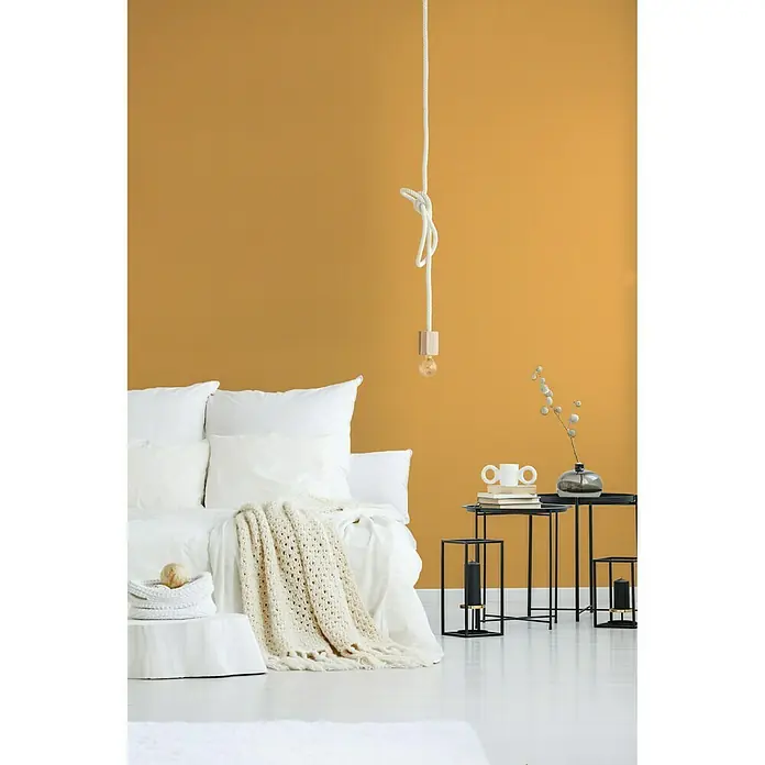 AS Creation Pop Style Vliestapete - Gelb, Uni, 10,05 x 0,53 m - Stimmungsaufnahme