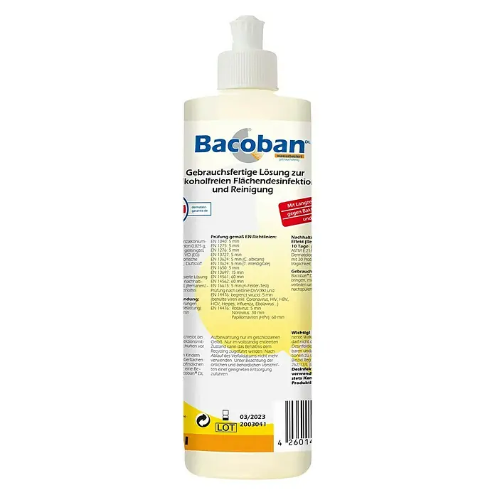 Bacoban Desinfektionsreiniger Flächendesinfektion - 500 ml - Vorderansicht