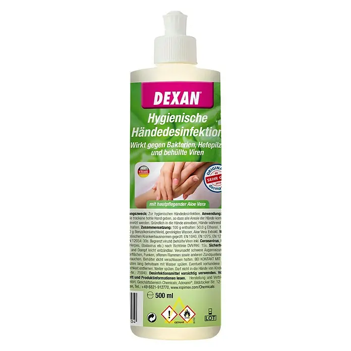 Desinfektionsreiniger Händedesinfektion Dexan - 500 ml - Vorderansicht