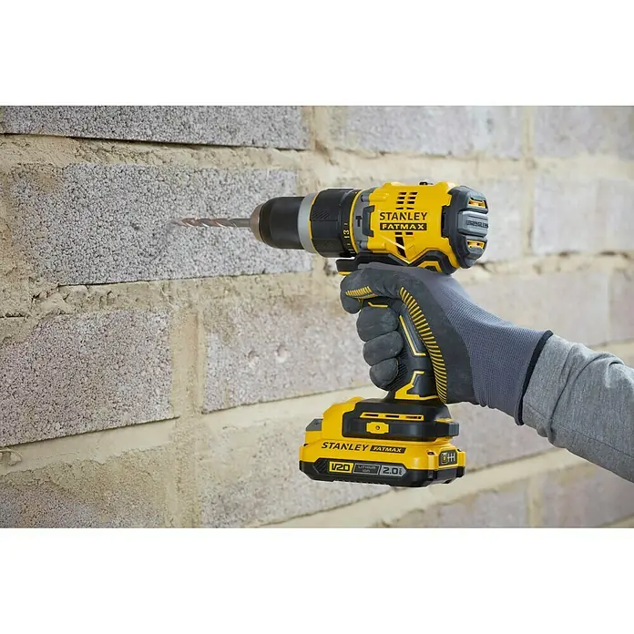 Stanley FatMax Taladro percutor de batería SFMCD721D2K - 18 V, 2 baterías, 2 Ah, 600 r.p.m. - 2.100 r.p.m.