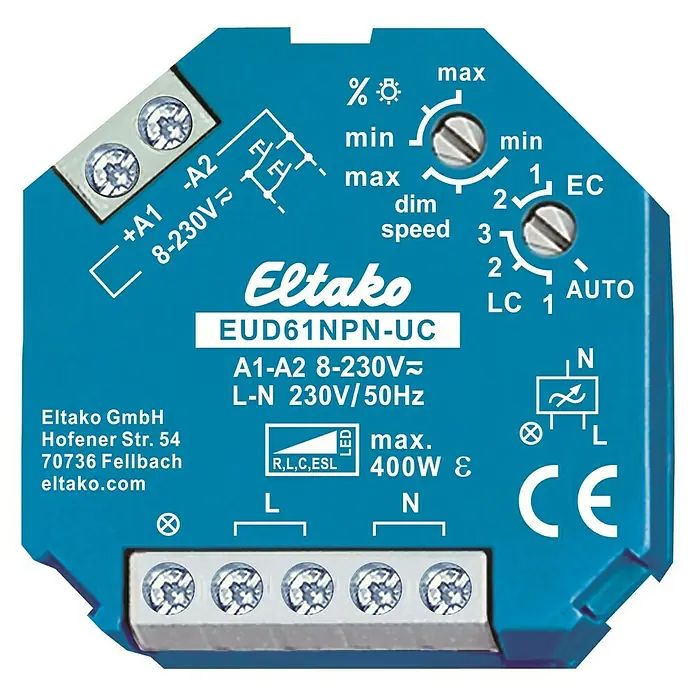 Eltako Dimmer EUD61NPN-UC - Verteilerdose - Vorderansicht