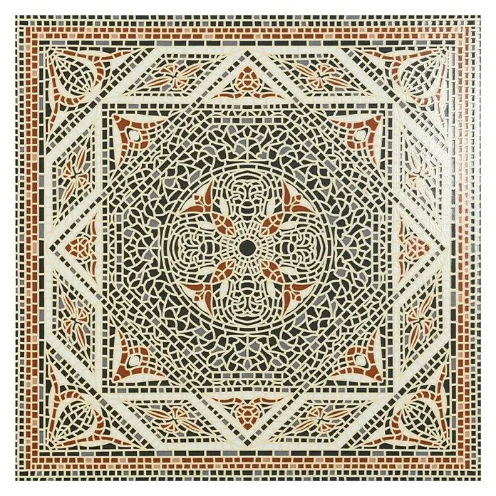 Kamena podna pločica - 45 x 45 cm, Bež boje, Sjaj - Pogled odozgo