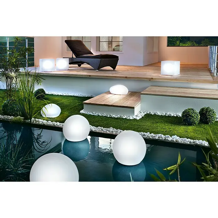 Napelemes úszógömb Premium - LED, Átmérő: 30 cm, IP67, RGB színszabályozás