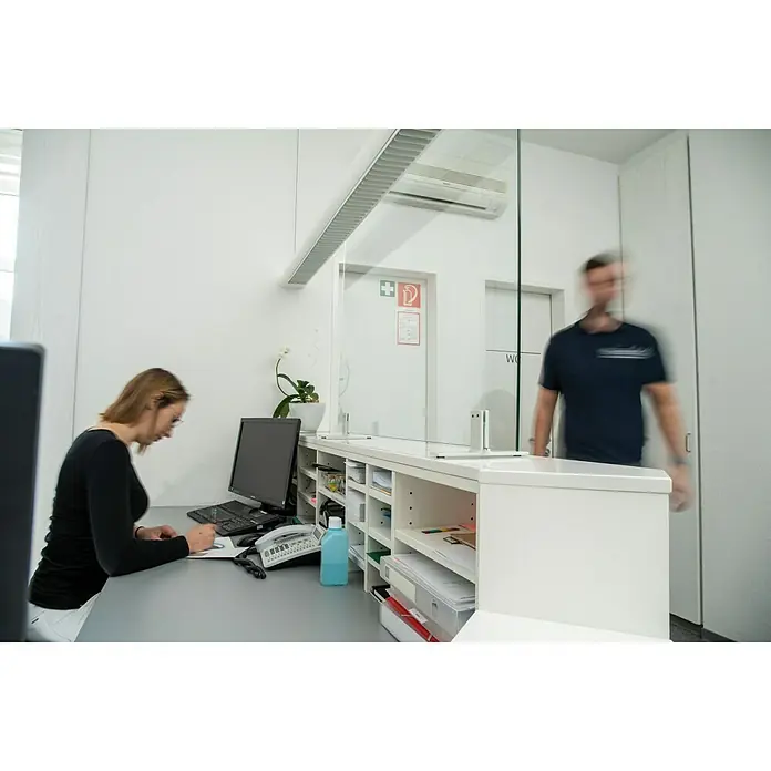 Room Plaza Hygieneschutzglas - 1.000 x 900 mm, Einscheibensicherheitsglas (ESG) - Anwendungsbeispiel