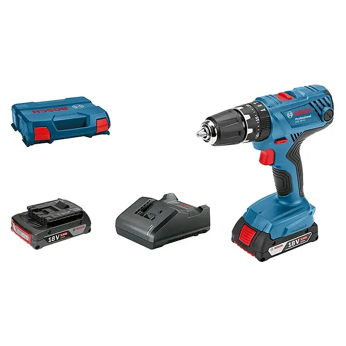 Bosch Professional Set taladro atornillador percutor de batería GSB 18V-21 + GDR 18V-160 - 18 V, Iones de litio, 2 Ah, 2 baterías