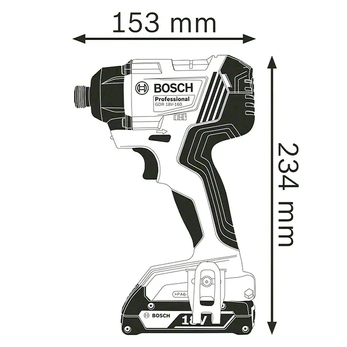 Bosch Professional Llave de impacto giratoria de batería GDR18-160 - 18 V, 2 baterías, 2 Ah, Número de revoluciones de marcha en vacío: 2.800 r.p.m.
