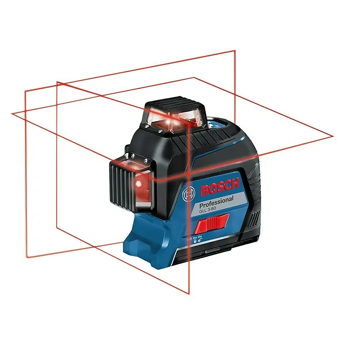 Bosch Professional Láser de línea GLL 3-80 - Zona de trabajo máx.: 120 m con receptor