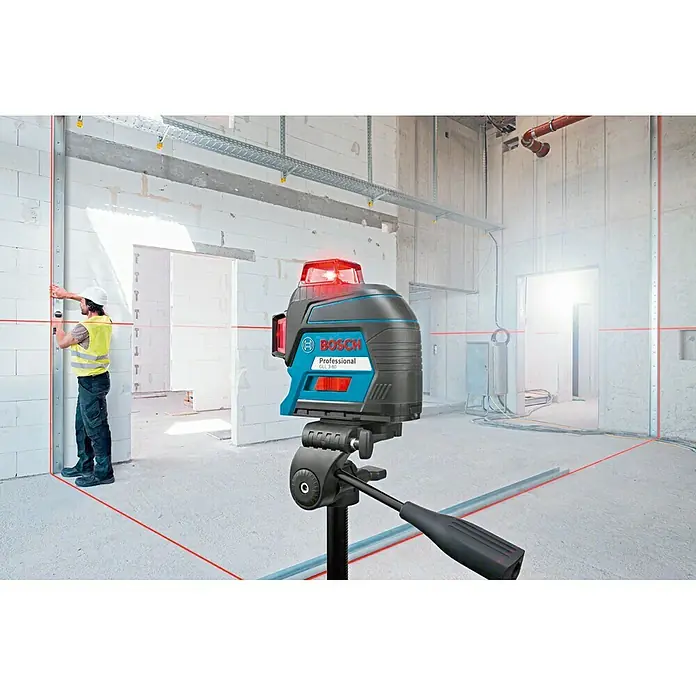 Bosch Professional Láser de línea GLL 3-80 - Zona de trabajo máx.: 120 m con receptor