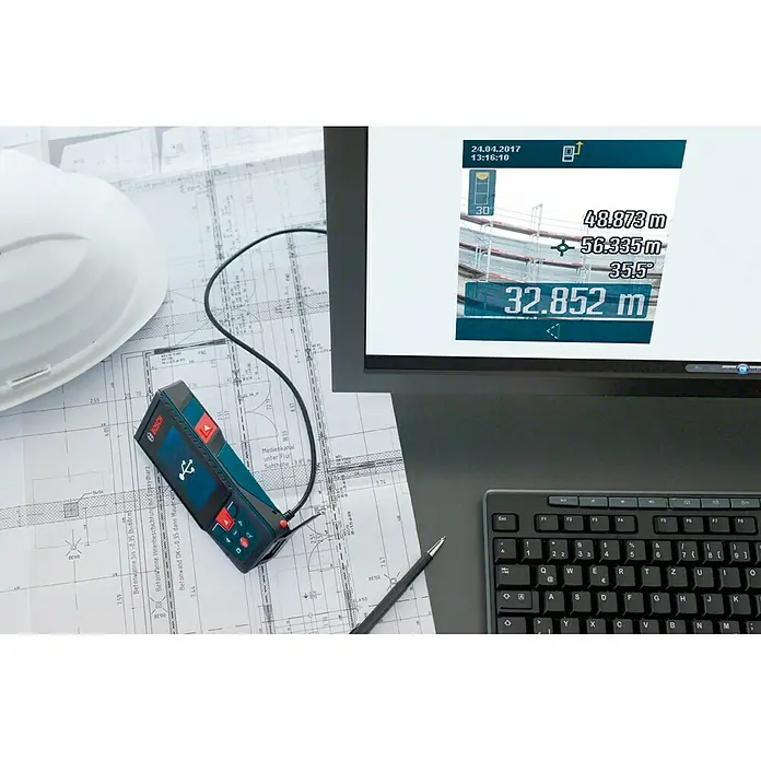 Bosch Professional Medidor de distancia láser GLM 120 C - Gama de medición: 0,08 - 120 m