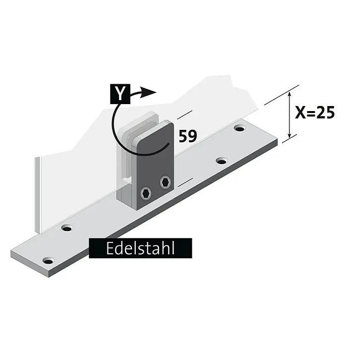 Room Plaza Standfuß - 200 x 40 mm, Edelstahl, Passend für: Room Plaza Hygieneschutzglas