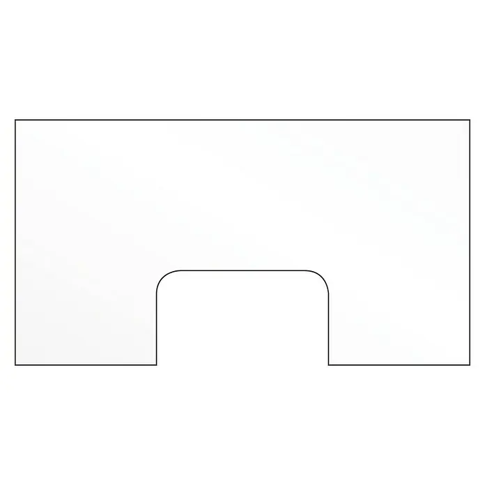 Room Plaza Hygieneschutzglas mit Durchreiche - 800 x 500 mm, Einscheibensicherheitsglas (ESG)