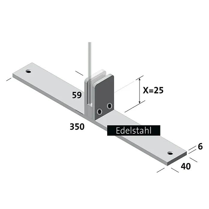 Room Plaza Standfuß - 350 x 40 mm, Edelstahl, Passend für: Room Plaza Hygieneschutzglas