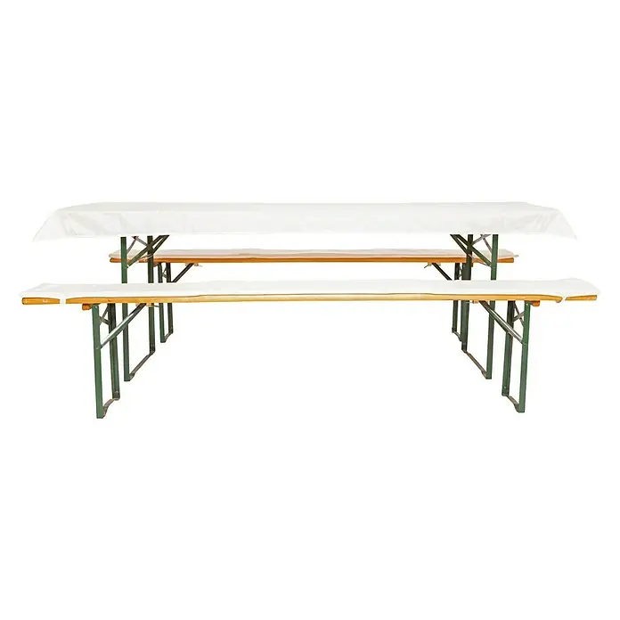 Bierbankauflagen-Set - 3 -tlg., Creme, 240 x 70 cm, 100 % Polyester - Linke Seitenansicht