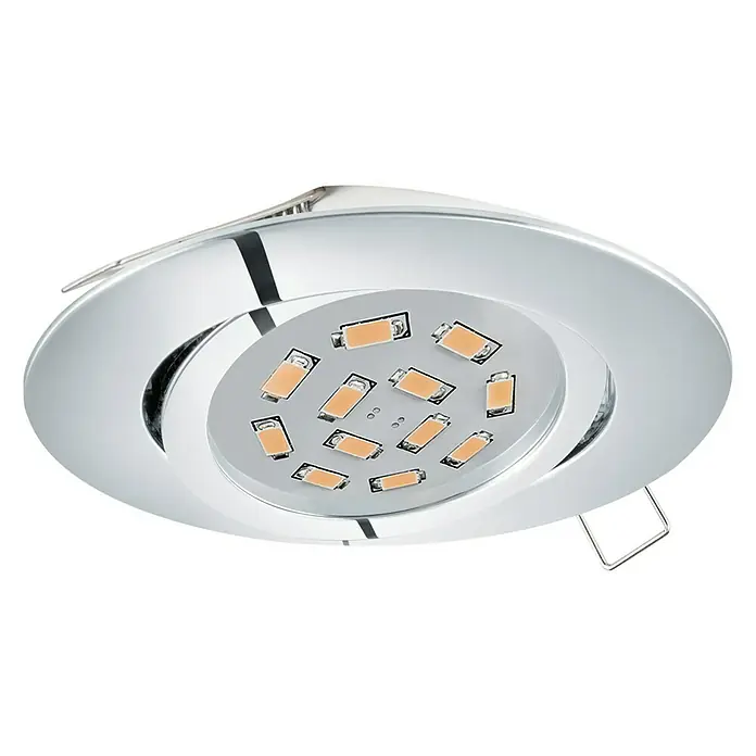 Eglo LED ugradbena svjetiljka, okrugla Tedo - 5 W, Ø x V: 8 x 3,5 cm, Krom, Topla bijela - Pogled sprijeda