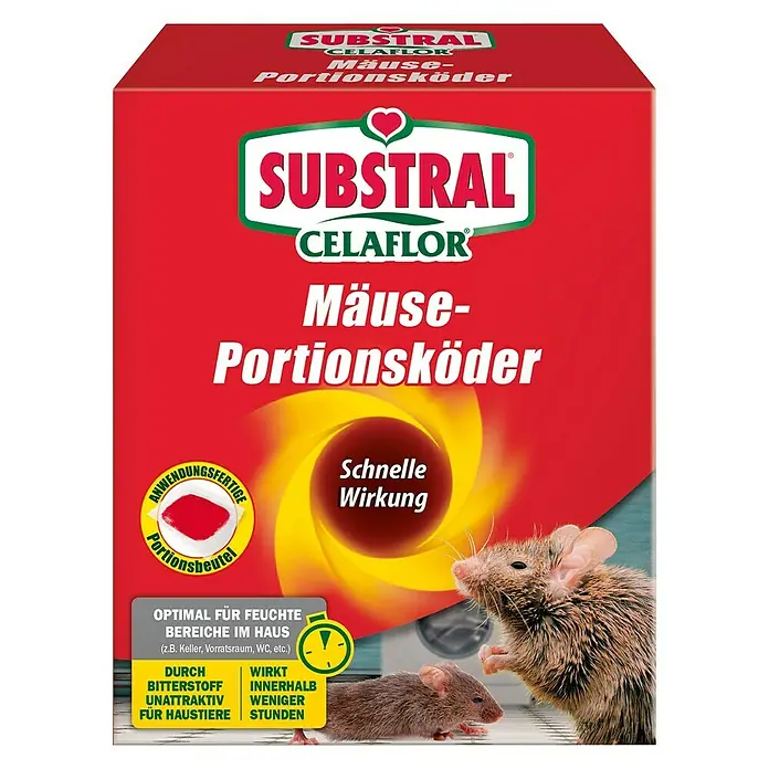 Substral Celaflor Mäuse-Portionsköder Alpha P - 20 x 10 g