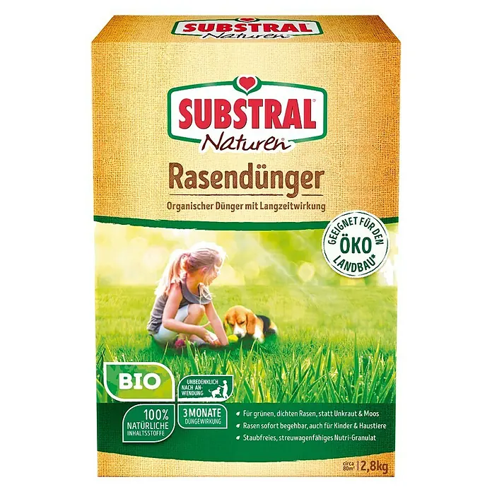 Substral Naturen Bio-Rasendünger - 2,8 kg, Inhalt ausreichend für ca.: 80 m²
