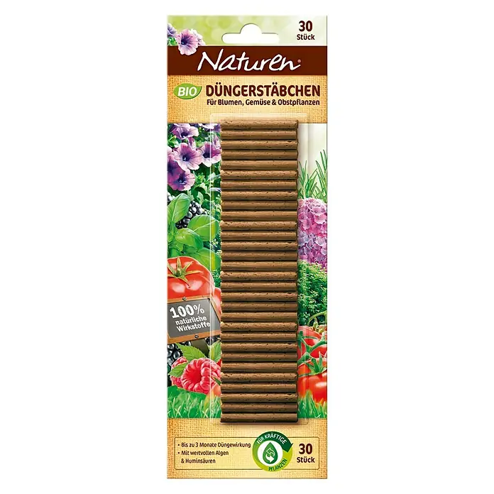 Naturen Bio Grünpflanzen-Düngestäbchen - 30 Stk., Inhalt ausreichend für ca.: 30 Pflanzen