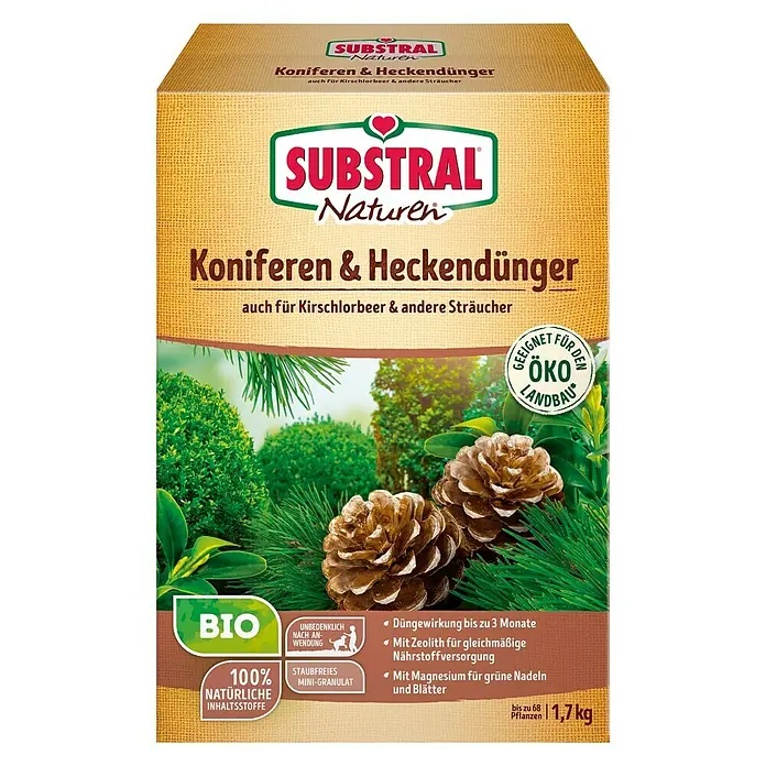 Substral Naturen Strauch- & Heckendünger Bio - 1,7 kg, Inhalt ausreichend für ca.: 68 Pflanzen