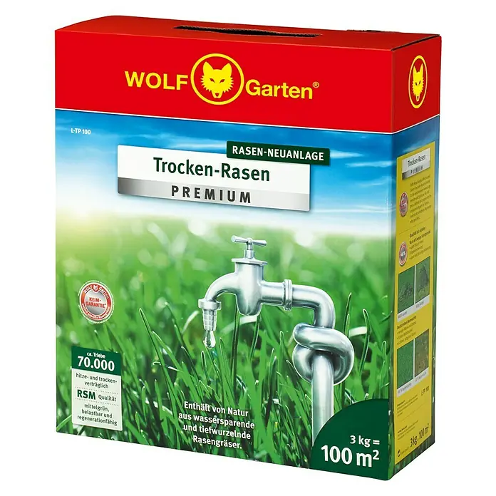 Wolf-Garten Rasensamen L-TP 100 Premium - 3 kg, 100 m²