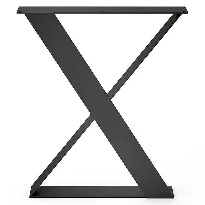 Pata de mesa Aspa - L x An x Al: 58 x 8,5 x 71 cm, Capacidad de carga: 150 kg, Negro
