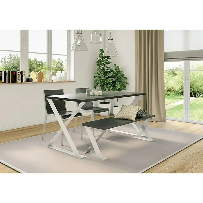 Pata de mesa Aspa - L x An x Al: 78 x 8,5 x 71 cm, Capacidad de carga: 150 kg, Blanco
