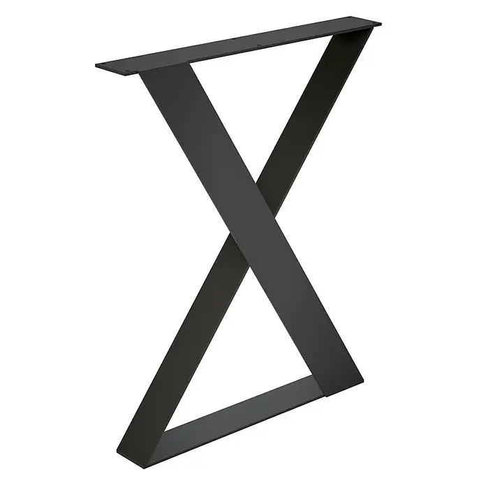 Pata de mesa Aspa - L x An x Al: 58 x 8,5 x 71 cm, Capacidad de carga: 150 kg, Negro