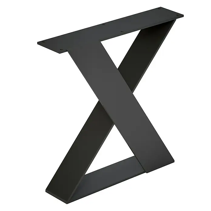 Pata de mesa Aspa - L x An x Al: 38 x 8,5 x 38 cm, Capacidad de carga: 150 kg, Negro