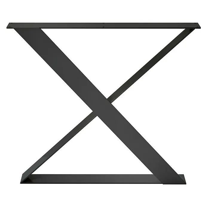Pata de mesa Aspa - L x An x Al: 78 x 8,5 x 71 cm, Capacidad de carga: 150 kg, Negro