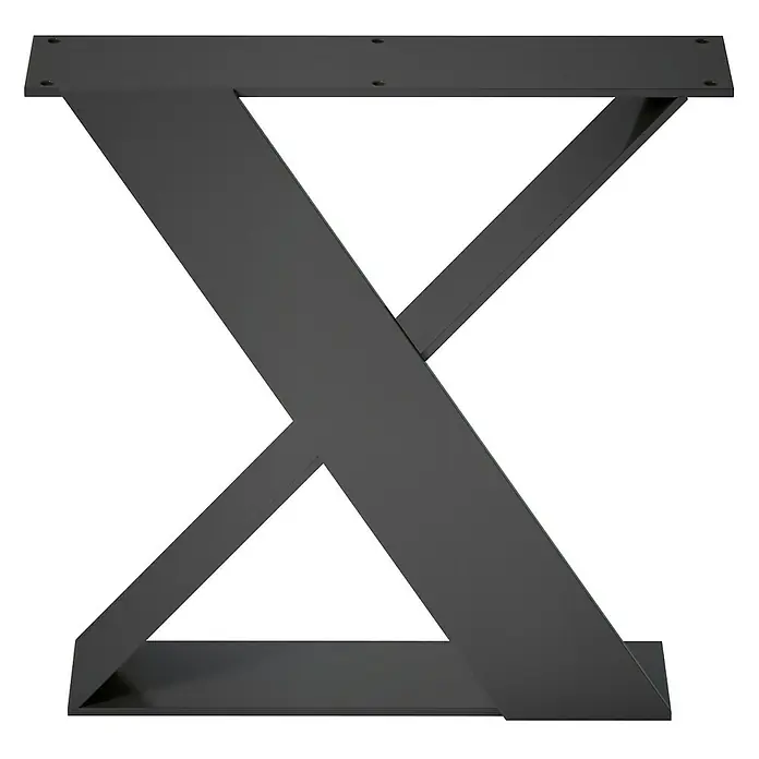 Pata de mesa Aspa - L x An x Al: 38 x 8,5 x 38 cm, Capacidad de carga: 150 kg, Negro