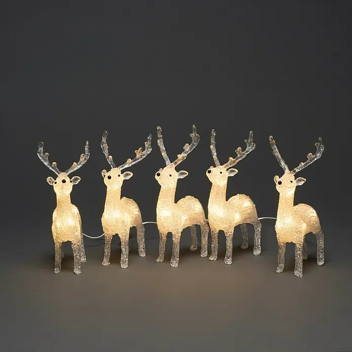 Konstsmide Led-feestverlichting Rendier - Buiten, l x b x h: 4 m x 13 cm x 19 cm, 5 st., Warm wit - Vooraanzicht