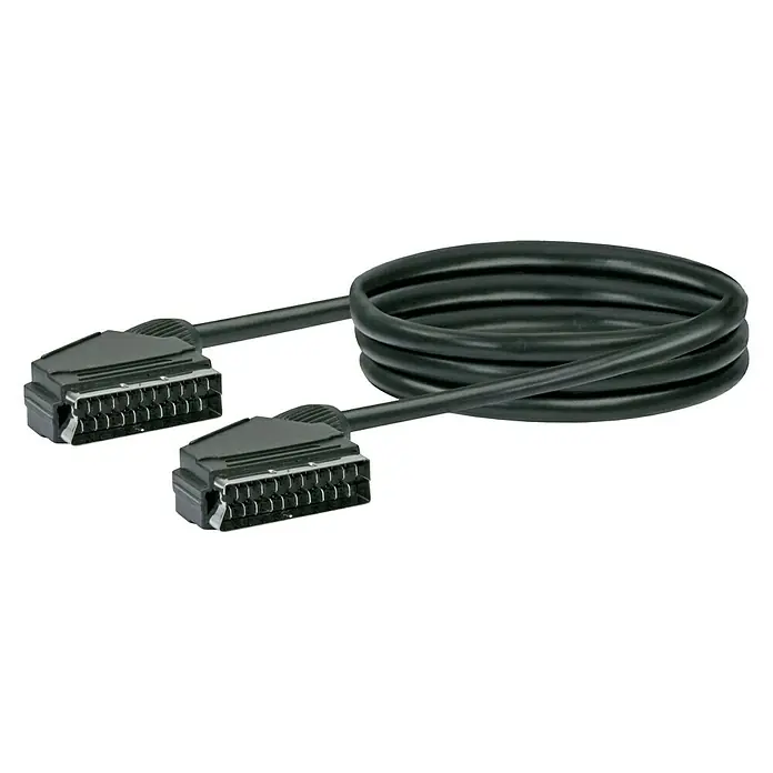 Schwaiger Scart kabel - 1,5 m, Crne boje, 6,8 mm - Pogled sprijeda