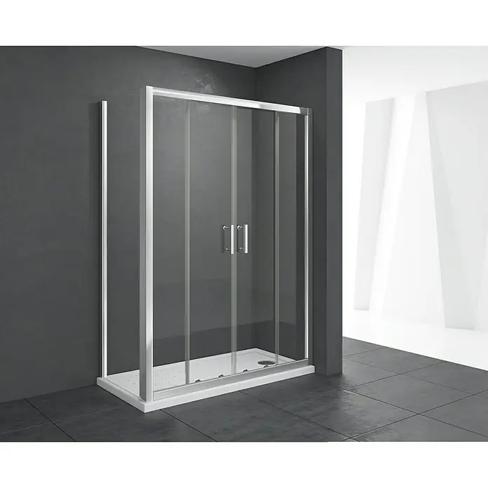 Pieza lateral para mampara de ducha Chloe - An x Al: 80 x 195 cm, 5 mm, Cromo