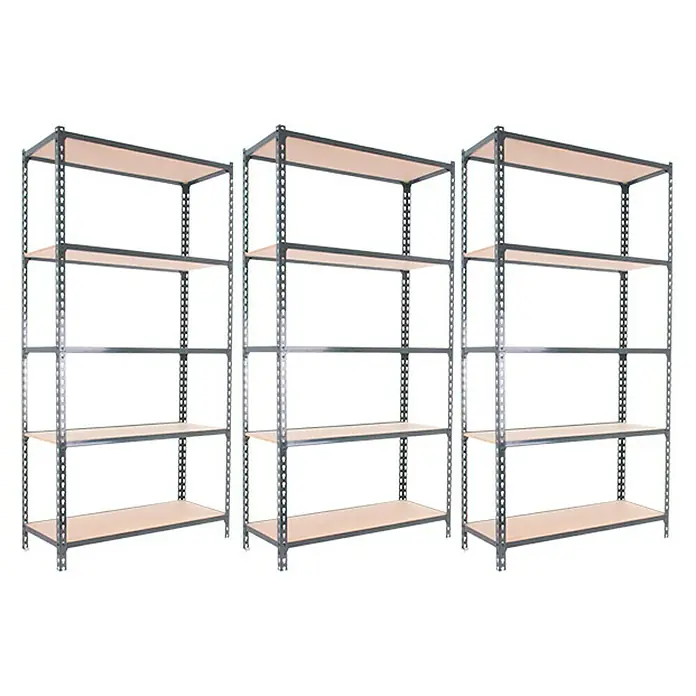 Simonrack Set de estanterías Plus 5/400 - L x An x Al: 40 x 100 x 200 cm, Capacidad de carga: 150 kg/balda, Gris antracita, 3 ud.