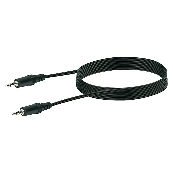 Schwaiger Audiokabel - 2 x TRS utikača 3,5 mm, Crne boje, 1,5 m - Pogled sprijeda