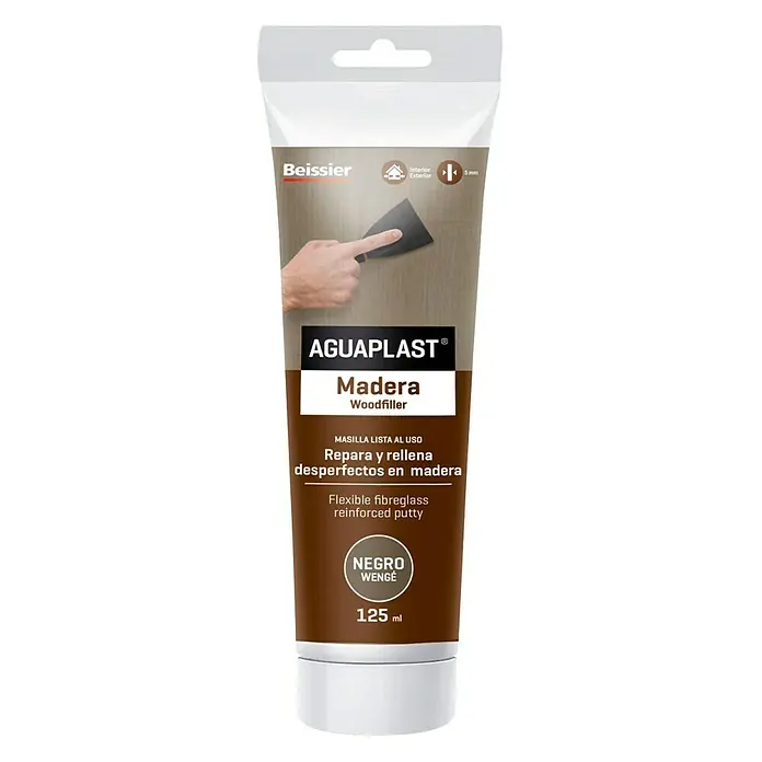 Beissier Aguaplast Masilla para madera - Negro Wengé, 125 ml