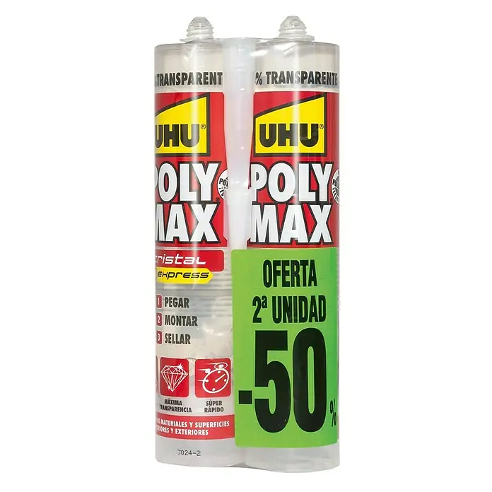 UHU Adhesivo para montaje Poly Max cristal express Pack - 