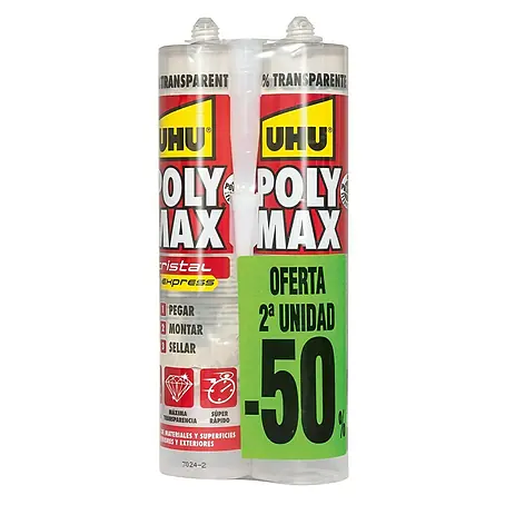 UHU  Adhesivo para montaje Poly Max cristal express Pack