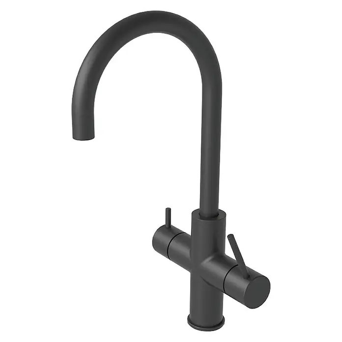 Kokendwaterkraan ACE.BOIL 3 in 1, rond - Zwart, Mat