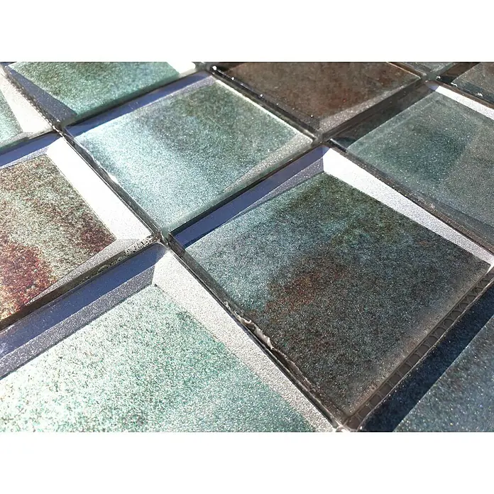 Mosaikfliese Quadrat Crystal XBH G20 - 30 x 30 cm, Grün, Glänzend - Detailaufnahme