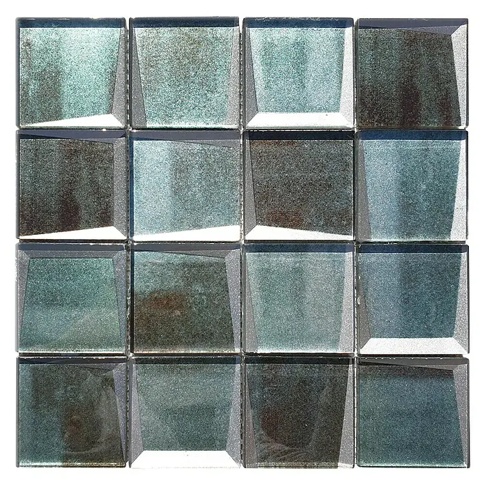 Mosaikfliese Quadrat Crystal XBH G20 - 30 x 30 cm, Grün, Glänzend - Vorderansicht