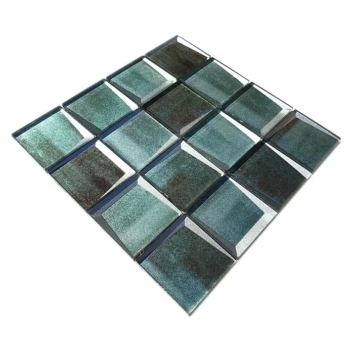 Mosaikfliese Quadrat Crystal XBH G20 - 30 x 30 cm, Grün, Glänzend - Ansicht von oben