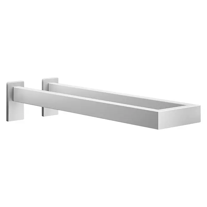 Zack Linea Doppel-Badetuchhalter - Breite: 13 cm, Edelstahl, Matt - Rechte Seitenansicht