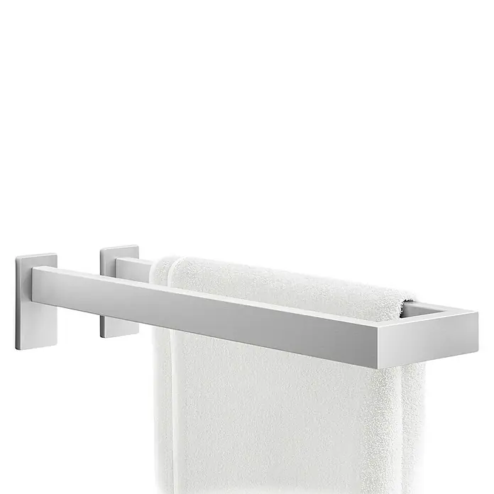 Zack Linea Doppel-Badetuchhalter - Breite: 13 cm, Edelstahl, Matt - Rechte Seitenansicht