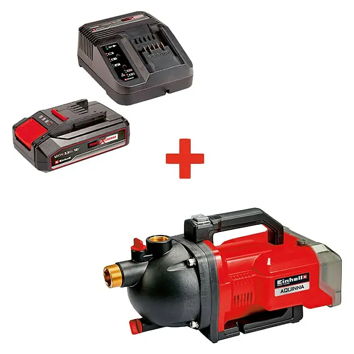 Einhell Power X-Change Bomba de agua para jardín de batería Aquinna - Sin batería, Capacidad de bombeo máx.: 3.000 l/h