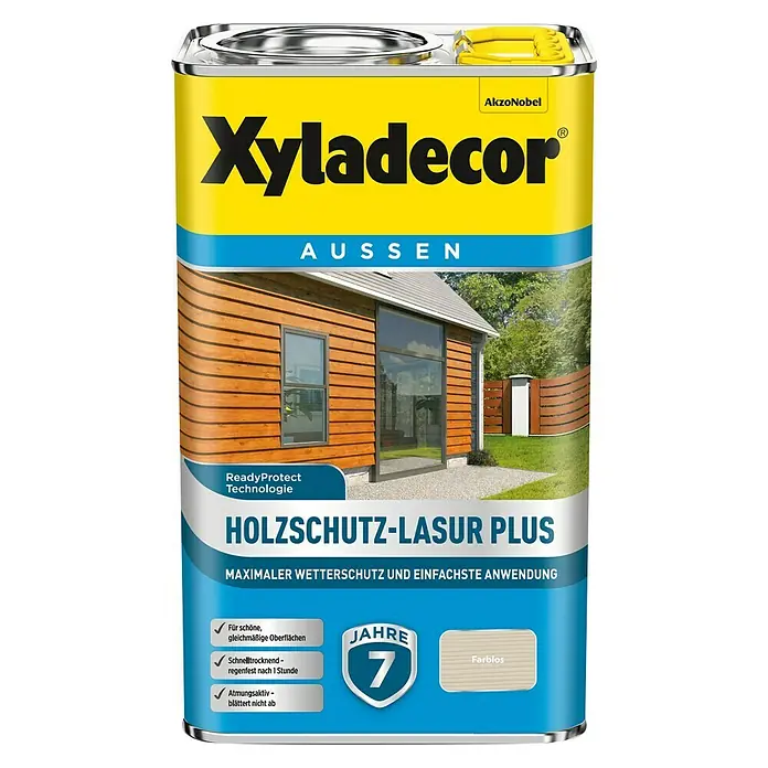 Xyladecor Holzschutzlasur Plus - Farblos, 2,5 l, Seidenmatt
