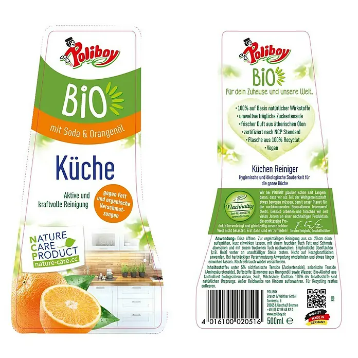 Poliboy Bio Küchenreiniger - 500 ml, Flasche mit Sprühkopf