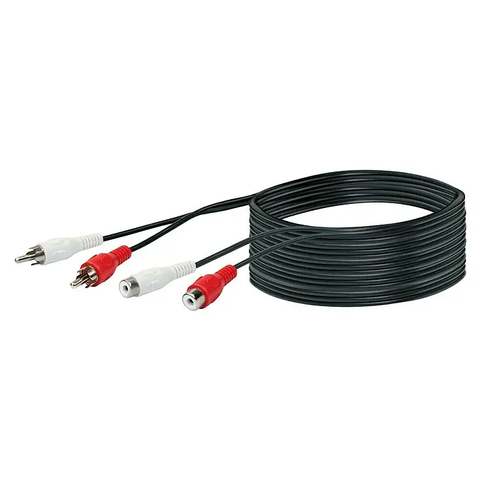 Schwaiger Audio produžni kabel - 2 x Cinch adapter, 2 x Cinch utikač, 10 m - Pogled sprijeda