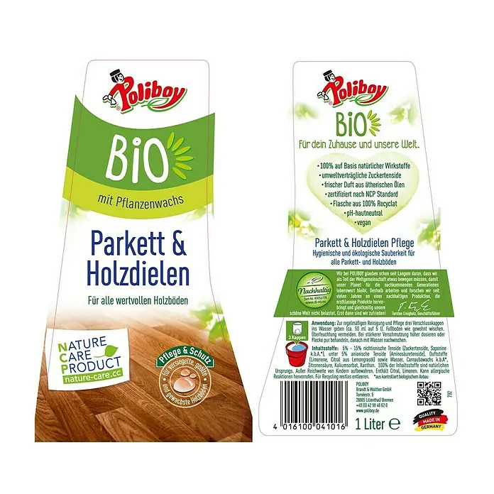 Poliboy Bio Reinigungsmittel Parkett und Holzdielen - 1 l, Flasche